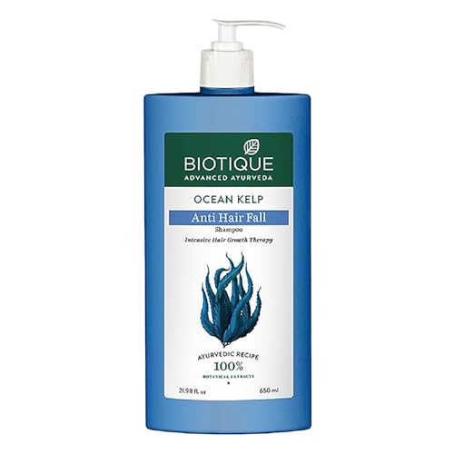 Biotique Biotique Ocean Kelp Anti Hairfall Shampoo | Intensive Hair Growth Therapy| Anti Hairfall Shampoo that Maintains Shine |100% Botanical Extracts | Suitable for All Hair Types |650ml