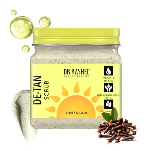 DR.RASHEL DR.RASHEL Beauty Elixirs De-Tan Scrub for Face & Body with Vitamin C, Walnut Shell Removes Tan, Dead Skin & Blackheads Deep Exfoliating Scrub for Men & Women 380ml