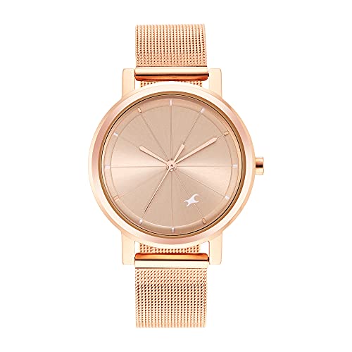 Fastrack Fastrack Fleek Quartz Analog Rose Gold Dial Rose Gold Metal Strap Watch for Women – NT68028WM01