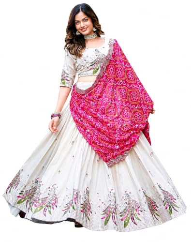 GAIHARO FASHION GAIHARO FASHION Women’s Vichitra Fabric Semi-Stitched Lehenga Choli