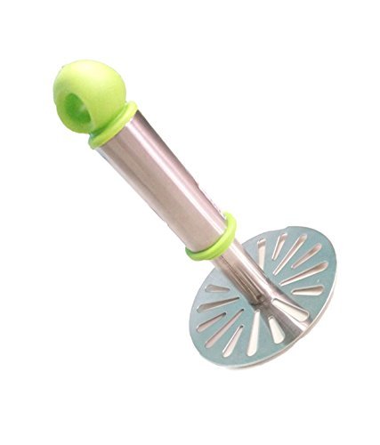 GANESH GANESH Stainless Steel Potato Crusher Vegetable Smasher Pav Bhaji Masher with Handle for Effortless Kitchen Uses (Pack of 1, Assorted)