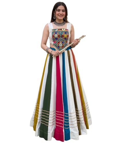 Generic TWAMEKA ENTERPRISE Women’s Dola Silk Lehenga Choli Printed Lehenga with Foil Work Traditional Ethnic Wear with Unstitched Blouse Piece for Wedding & Festive Occasions (GAMTHI)