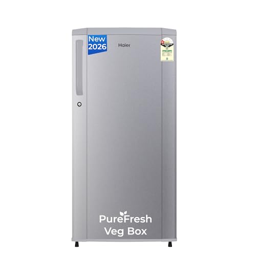 Haier Haier 165 L 1 Star Direct Cool Single Door Refrigerator with Diamond Edge Freezing Technology, Easy Clean Back, Large Vegetable Box (HED-171MSA-P, Moon Silver, 2026 Model)