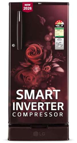 LG LG 185 L, 4 Star, Smart Inverter, Direct Cool Single Door Refrigerator (GLD1945ZOSE, Scarlet Euphoria, Base stand with Drawer)