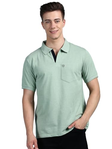 Lux Cozi Lux Cozi Men’s Half Sleeve Soild Casual T-Shirt with Chest Pocket_COZI_2122_MTGRN_2XL_1PC Mint Green