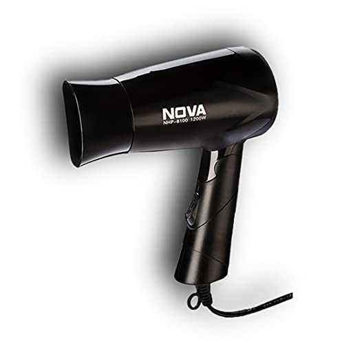 Nova Nova NHP 8100 Silky Shine 1200 W Hot and Cold Foldable Hair Dryer (Black)