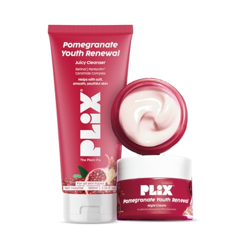 PLIX – THE PLANT FIX PLIX Pomegranate Youth Renewal Face Care Combo | Juicy Cleanser & Retinol Cream | Reduces Fine Lines & Wrinkles | With Retinol GS 50, Bakuchi Oil & Pentavitin