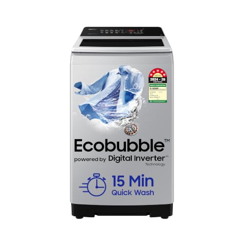 Samsung Samsung 7 kg, 5 Star, Eco Bubble Technology, Digital Inverter Motor, Soft Closing Door, Fully-Automatic Top Load Washing Machine (WA70BG4441YYTL, Lavender Gray)