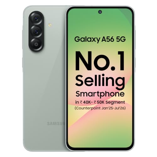 Samsung Samsung Galaxy A56 5G Mobile (Awesome Olive, 8GB, 256GB) | Segment Most Complete Triple Camera | 50MP | AI Editing | 4nm Processor | sAMOLED | 5000mAh | Gorilla Glass Victus+| Knox Security