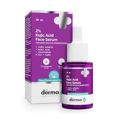 The Derma Co The Derma Co. 2% Kojic Acid Face Serum with Alpha Arbutin, Powered by Deep Penetration Formula™ | Fights Pigmentation | Fades Dark Spots | Brightens & Evens Skin Tone | 30 ml