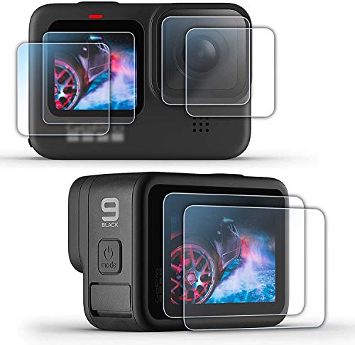 Action Pro Action Pro 9H Front & Back Screen Protector Compatible with GoPro-9 Camera, 9H Hardness, HD Clear, Anti-Scratch, High Definition (Pack of 6)