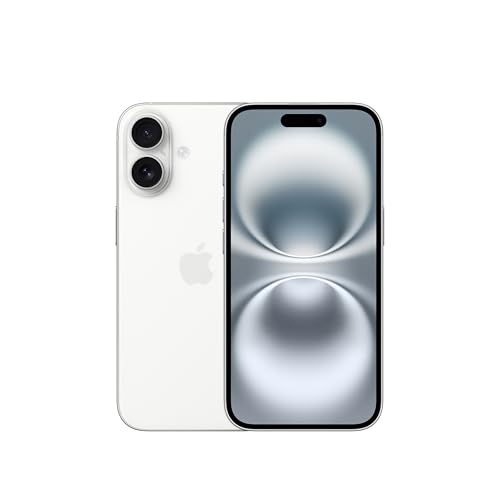Apple Apple iPhone 16 128 GB: 5G Mobile Phone with Camera Control, A18 Chip and a Big Boost in Battery Life. Works with AirPods; White