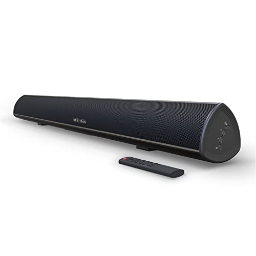 BESTISAN 100 Watt 40 Inch TV Sound Bar, MEGACRA Home Theater System Wired and Wireless Soundbar Speaker(40 inch, IR Learning Remote, 105dB, DSP Audio, Bass Adjustable)