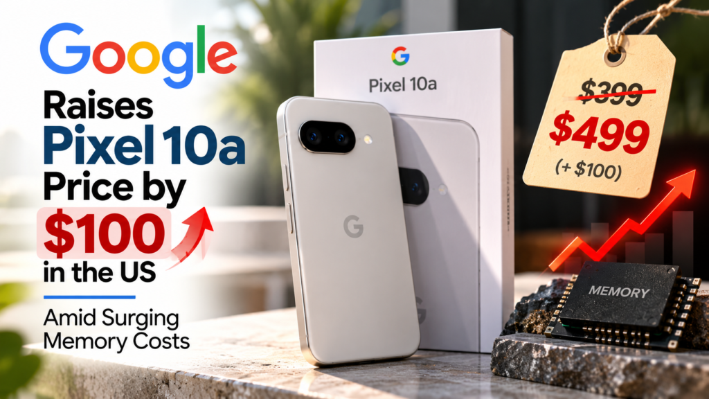 Google Raises Pixel 10a Price by $100 in the US Amid Surging Memory Costs