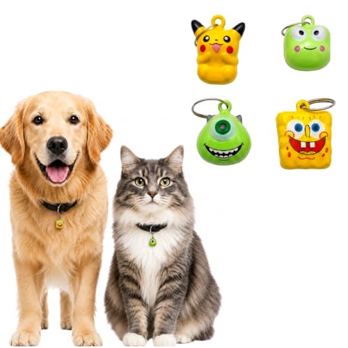 DC Pet Products Cute Cartoon Pet Collar Bell Charm | Mystery Character Hanging Bell for Cats, Dogs & Small Pets (Random Design, 1 Piece)
