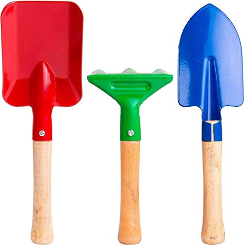 DIVINE TREE DIVINE TREE Kids Gardening Tools Kit – Garden Tools for Home Gardening Set for Kids (Shovel, Trowel, Rake) – Mini Garden Tool Set for Children – Educational Outdoor & Indoor Play Gift