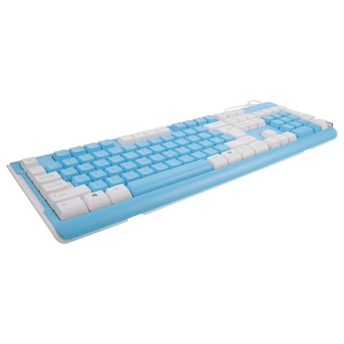 DIYEAH Gaming Keyboard USB Wired 26-key Anti-ghosting Colorful Blue ABS Material | Floating Keys, Numeric Keypad Convenience, 1.4m Cable, for Desktop Pcs, Laptops, Home Gaming, Data Entry
