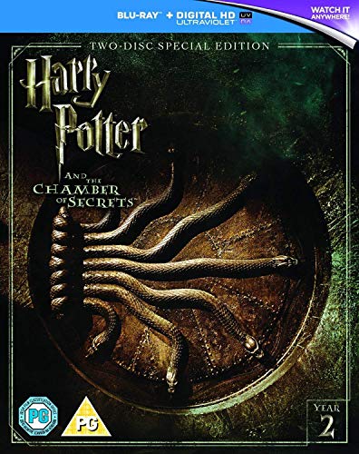 E Excel Home Videos Harry Potter and the Chamber of Secrets (2002) – Year 2 (Blu-ray + Bonus Features Blu-ray + Digital Download + UV) (2-Disc) (Special Collector’s Edition) (Uncut | Slipcase Packaging | Region Free Blu-ray | UK Import)