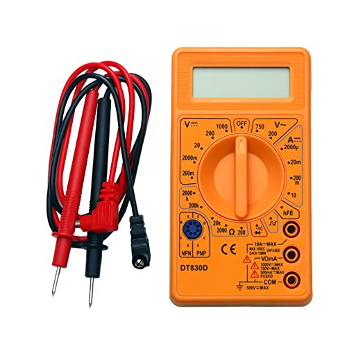 Electronic Spices Electronic Spices Small Digital Multimeter, Multipurpose Electric meter Yellow/Red