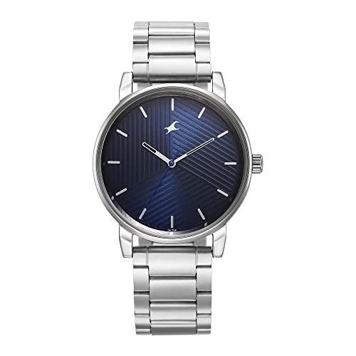 Fastrack Fastrack Men Stunners Quartz Analog Blue Dial Silver Metal Strap Watch – 3278SM03