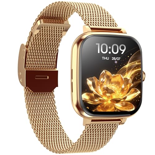 Fastrack Fastrack Noir Rizz Smart Watch for Women with 1.72″ inch Ultra HD Display,Womens Health,AI Watchface & AI Chat,Functional Crown,24/7 Health Suite,BT Calling,IP68,Additional Silicone Strap- Rose Gold