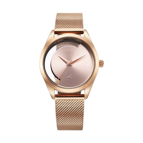 Fastrack Fastrack Vyb Runway Quartz Analog Pink Dial Rose Gold Metal Strap Watch for Girls – FV60031WM01W