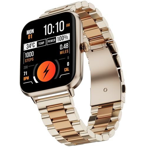 Fire-Boltt Fire-Boltt Ninja Blaze Smart Watch, Stainless Steel Strap & Steel Body, 1.83” Display Bluetooth Calling Built-in Mic & Speaker, 120+ Sports Modes, Smartwatch for Man and Woman Rose Quartz