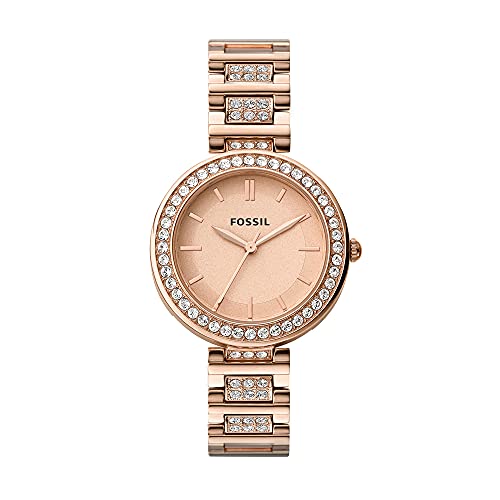 Fossil Fossil Stainless Steel Women Karli Rose Gold Dial Analog Watch Bq3181, Rose Gold Band