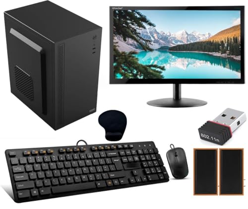 Generic Desktop Computer Set with i5 3470, 19-inch Monitor, Black 8GB RAM, 256GB SSD, Keyboard & Mouse, WiFi & Speakers, Windows 10, Intel
