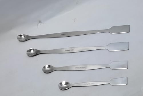 Generic Spatula spoon 12, 10, 8, 6, Inch set of 4 spatula Stainless steel One side is spoon type One side is flat Heavy type Laboratory scientific equipment (set of 4)