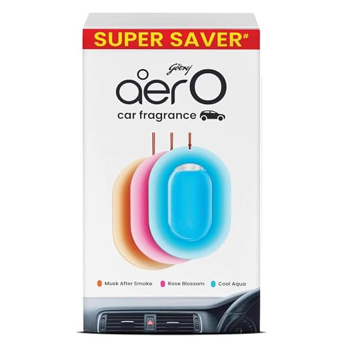 Godrej aer Godrej aer O – Hanging Car Air Freshener – Assorted Pack of 3 (22.5g) | Gel Lasts up to 30 days | Car Accessories