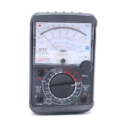 Hazari YX-360 TRE-B, HTC HAZARI TECH CONNECT Digital & Analog Multimeter with Mirror Scale, hFE Test | Diode, AC/DC Voltage Measurement – Versatile Multimeter for Electronics and Electrical Testing