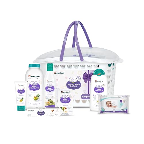 Himalaya Himalaya Baby Gift Pack Basket,Pack of 1 set,white | Baby Care Gift Basket with Newborn Baby Essentials | No.1 Doctor Recommended Brand | Safe for Newborns