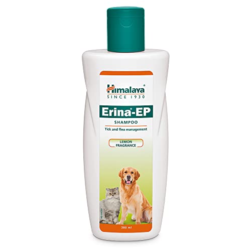 Himalaya Himalaya Erina-EP Shampoo | 200 ml | Tick & Flea Control for Dogs & Cats | with Neem & Eucalyptus for Skin Health & Hygiene