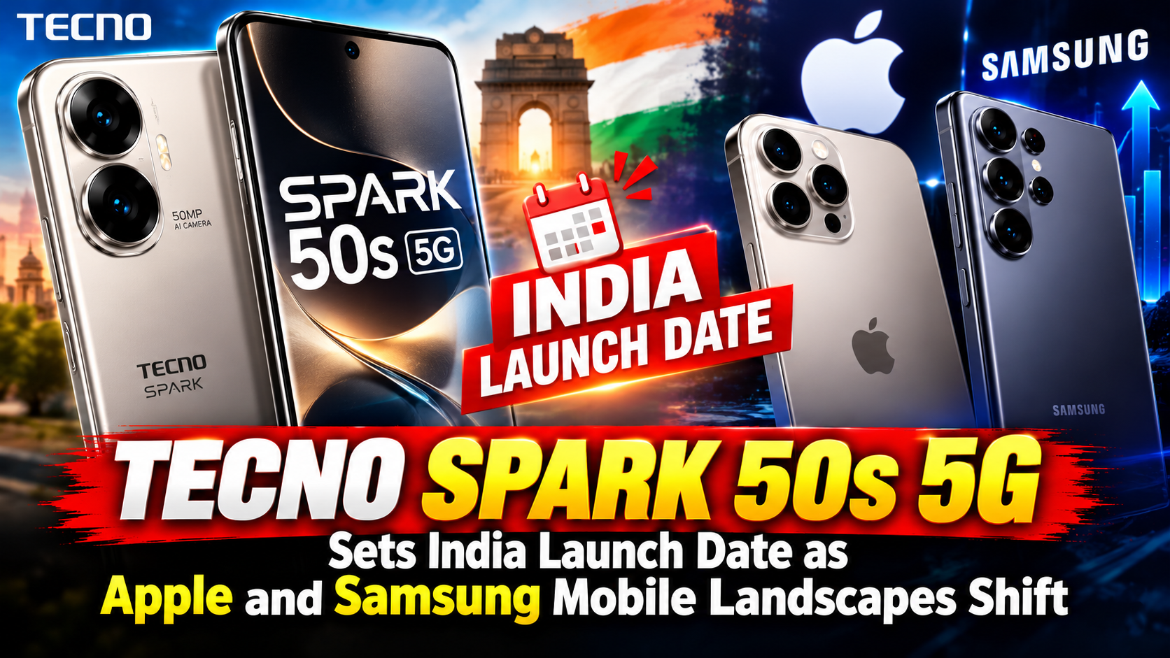 TECNO SPARK 50s 5G Sets India Launch Date as Apple and Samsung Mobile Landscapes Shift