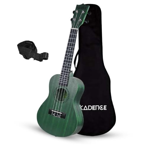 Kadence Kadence UKTWGN Concert 23″ Acoustic Ukulele | Sapele Wood | Comes with Bag | Includes Learning Course | Green