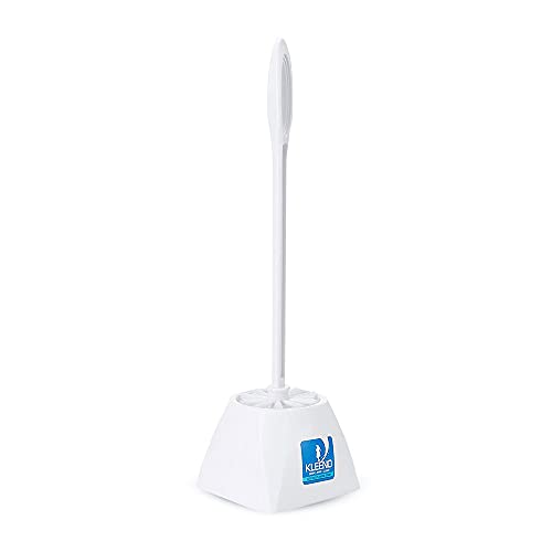Kleeno Cello Plastic Eco Round Toilet Brush with Holder Pack of 1, Blue |360 Degree Crimped Bristles, Easy to Hanging & Store Stand |Toilet Cleaning Brush for Western and Indian Toilet, Bathroom for Cleaning