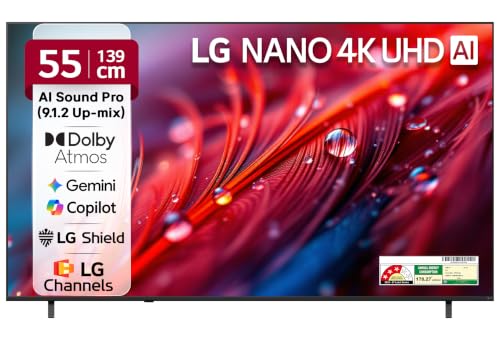 LG LG 139 cms (55 inches) NU87 AI Series Nano 4K Ultra HD (3840 x 2160) Smart webOS LED TV 55NU870BPLA 2026