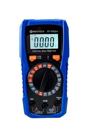 MEXTECH Mextech DT830 PRO Digital Multimeter | 3½ Digit True RMS | AC/DC Voltage & Current, Resistance, Capacitance, Frequency, Diode, Continuity, hFE | CAT III 600V | For Electricians, Engineers & Students