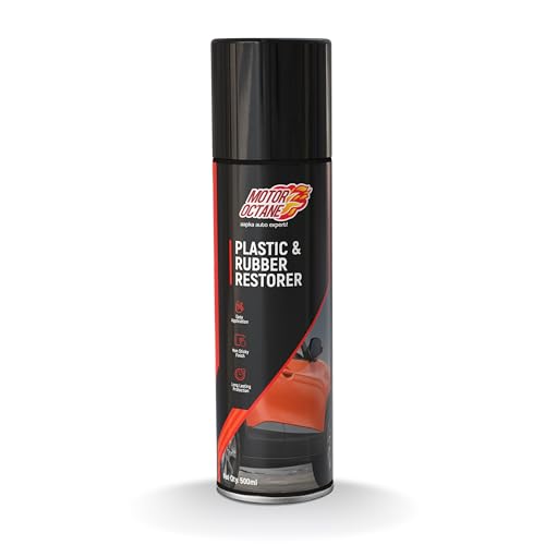 MOTOROCTANE MotorOctane Plastic & Rubber Restorer Spray for Car & Bike | 500ml (450g) | Restores Faded Plastic, Rubber & Vinyl Surfaces for Car Bumpers, Fenders, Side Mirrors, Door Trims, Bike Panels