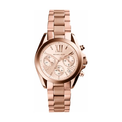 Michael Kors Michael Kors Stainless Steel Women’s Analog Rose Dial Rose Gold Strap Watch, Mk5799