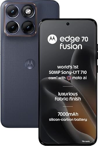 Motorola Motorola Edge 70 Fusion (Pantone Silhouette, 12GB RAM, 256GB Storage) | 6.78″ 144Hz AMOLED | Snapdragon 7s Gen 4 | 50MP OIS + 13MP Camera | 32MP Selfie | 7000mAh Battery | 68W TurboPower |