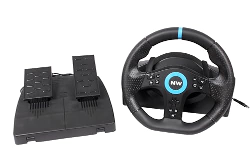 New World New World V22-P5 Racing Wheel for PS5 (Compatible with PS5 Games ) ,Gaming Steering Wheel for PC ,PS4,Xbox one ,Xbox series ,Switch with Pedals Integrated Shifter and Vibration 270 Degree P5 adapter Included