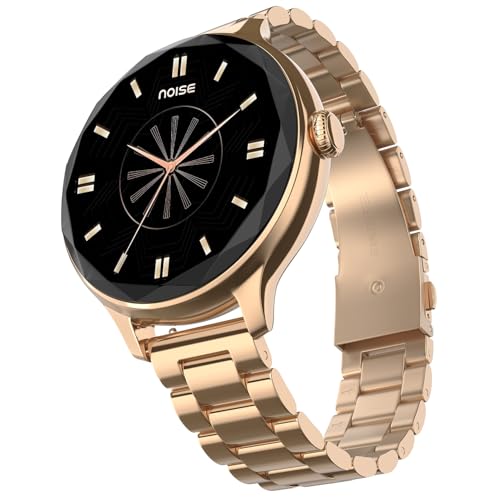 Noise Noise Diva (Smartchoice) Smartwatch for Women with Diamond Cut Dial, Glossy Metallic Finish, AMOLED Display, New Metal Straps, 100+ Watch Faces, Female Cycle Tracker Smart Watch for Women (Rose Gold)