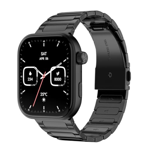 Noise Noise New Launch ColorFit Ultra 4 Smartwatch with BT Calling, 1.96″ AMOLED Always-On Display, AI Transcription & Voice Commands, Metal Body, 10m Water Resistant, Heart Rate Monitor (Elite Black)