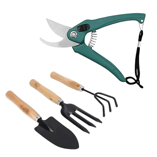 Oblivion Oblivion Garden Tool with Steel Scissors, Cultivator, Weeding Fork & Trowel