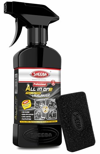 SHEEBA SHEEBA All in One Multipurpose Liquid Polish for Car, Motorbike, Scooter, Household, Office Care | High Gloss | Easy Application | For Interior & Exterior Surfaces -500mL with Applicator Pad.