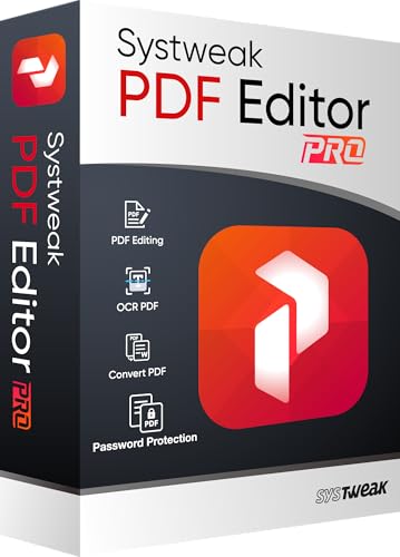 Systweak Systweak PDF Editor PRO – Software for Windows – 3 PC, 1 Year | View, Create, Edit, Protect and Sign PDFs | Merge & Split (Via Email Delivery Only, No- CD), WhatsApp us for support at +91 95871 18888.