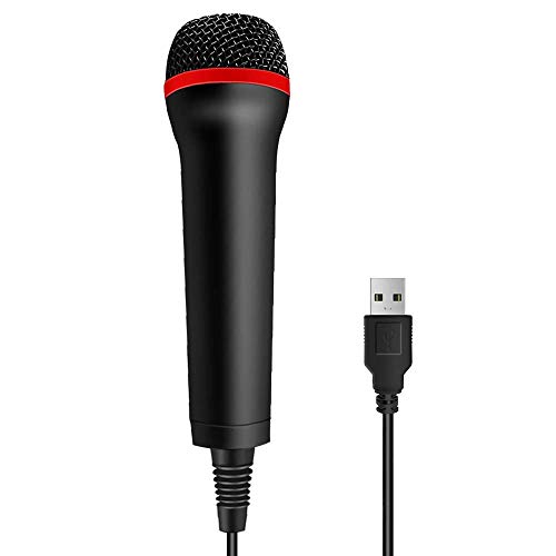 TPFOON TPFOON 4M 13FT Wired USB Microphone for Rock Band, Guitar Hero, Let’s Sing – Compatible with Sony PS2, PS3, PS4, PS5, Nintendo Switch, Wii, Wii U, Microsoft Xbox 360, Xbox One and PC