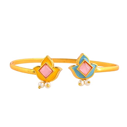 VOYLLA VOYLLA Forever More Enamelled Tulips Pearls Bracelet